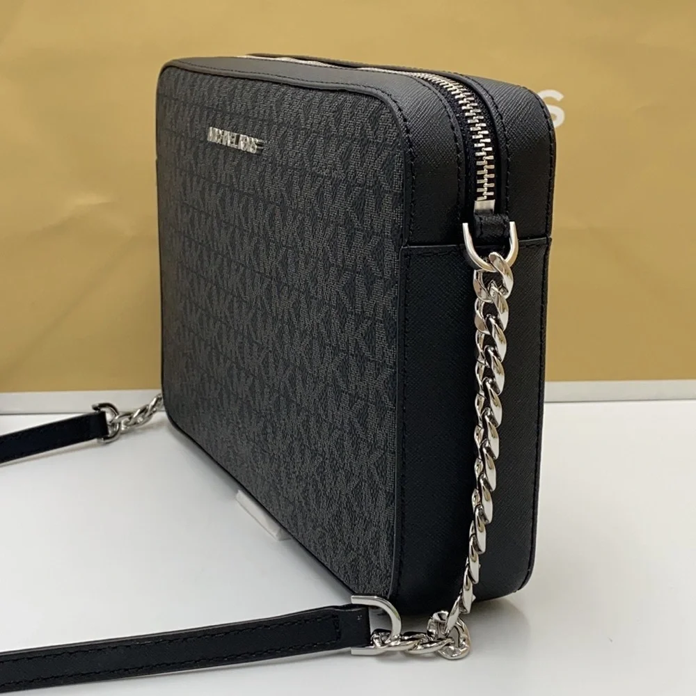 MICHAEL KORS LARGE EAST WEST CROSSBODY BLACK SIGNR